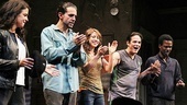 Motherf**ker Opening Night – Annabella Sciorra – Bobby Cannavale – Elizabeth Rodriguez – Yul Vazquez – Chris Rock (curtain call applauding)