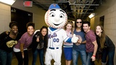 Hair Cast at Mets Game – group shot with Mr. Met