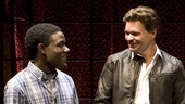Vladimir Versailles, Hunter Foster, Larisa Polonsky and Stephen Tyrone Williams in Burning.
