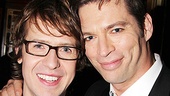 David Turner gets chummy with co-star Harry Connick Jr. on opening night.