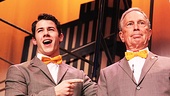 Bloomberg and How to Succeed Cast – Nick Jonas – Michael Bloomberg (pointing)