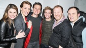 Hunter Ryan Herdlicka jumps in for a snapshot with Heidi Blickenstaff, Susan Blackwell, Jonathan Groff, Hunter Bell and Jeff Bowen. 