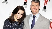 Once star Cristin Milioti smiles with Lortel Foundation Executive Director George Forbes. With seven nominations, Once is the most nominated show of the year! 