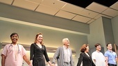 The full company of The Lyons savors their opening night curtain call: Brenda Pressley, Kate Jennings Grant, Dick Latessa, Linda Lavin, Michael Esper and Gregory Wooddell.
