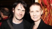 Fellow Hurlyburly alums Josh Hamilton (at the New Group in 2005) and Cynthia Nixon (on Broadway in 1984) relax at Il Punto.