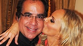 Backstage, Kristin Chenoweth plants a kiss on her director, Richard Jay-Alexander.