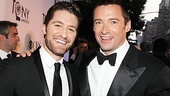 Glee star Matthew Morrison and stage and screen favorite Hugh Jackman pal around at the Tony Awards.