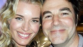 When you’ve got it, flaunt it! Rebecca Romijn (Ulla) goes cheek-to-cheek with her co-star Roger Bart (Carmen Ghia) after the show.
