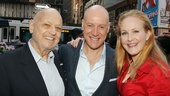 Annie writer Charles Strouse schmoozes with his new Warbucks and Hannigan, Anthony Warlow and Katie Finneran.
