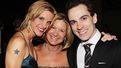 Lead Chaplin producer Mindy Rich (c.) comes in close for a photo with Chaplin stars Jenn Colella and Rob McClure.