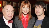 Jack O'Brien grabs a quick photo op with cast members Judy Greer and Josh Hamilton.