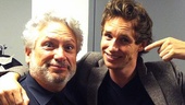 Tony winners Harvey Fierstein (Herr Schultz) and Eddie Redmayne (Cliff) share a lighthearted moment backstage.