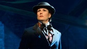 Chita Rivera as The Princess Puffer, Stephanie J. Block as Edwin Drood, and Will Chase as John Jasper in The Mystery of Edwin Drood. 