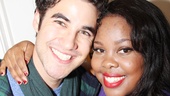 Glee stars Darren Criss and Amber Riley beam backstage after Cotton Club Parade. Is it too soon for a Memphis revival starring these two?!