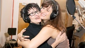 Chita Rivera and Stephanie J. Block share a happy embrace during a recording break.