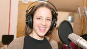 The always adorable Jessie Mueller flashes a smile in front of the mic.