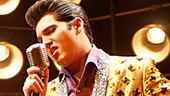 Cody Slaughter as Elvis Presley in the national tour of Million Dollar Quartet.