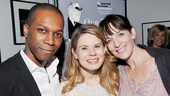 Our Town lovebirds Leslie Odom Jr. (George Gibbs) and Celia Keenan-Bolger (Emily Webb) pose with castmate Julia Murney (Mrs. Soames). 