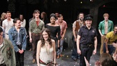 The cast of Hit the Wall smiles through waves of applause and cheers during their opening night curtain call at off-Broadway’s Barrow Street Theatre.