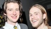The Mound Builders stars Will Rogers and Zachary Booth hang out at the post-show party.