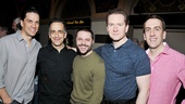 Will Swenson, David Pittu, choreographer Joshua Bergasse, Adam Monley and musical director Rob Berman look “super” nice at the closing party for Encores! Superman. 