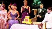 After the show, Jessie Mueller, Matthew Broderick and the cast of Nice Work If You Can Get It are presented with a celebratory cake!