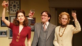 Jessica Hecht as Julie, Jeremy Shamos as Jeff and Judith Light as Faye in The Assembled Parties.