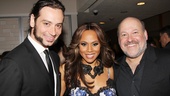 Deborah Cox enjoys the party with co-star Constantine Maroulis and composer Frank Wildhorn on each arm.