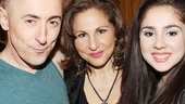 Alan Cumming hangs out with stage and screen star Kathy Najimy and her daughter Samia at Hudson Terrace.