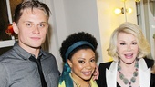 Newly minted Tony nominees Billy Magnussen and Shalita Grant are thrilled to say hello to Joan Rivers.