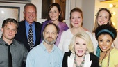 Here’s a group shot we don’t expect to see again! Billy Magnussen, Tab Hunter, David Hyde Pierce, Sigourney Weaver, Kristine Nielsen, Joan Rivers, Liesel Ann Yeager and Shalita Grant say farewell from the Golden Theatre. 