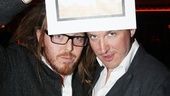 Tim Minchin shows off his Best Musical citation with Matilda star Bertie Carvel. Congrats to all!