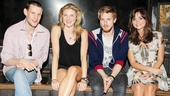 Matt Smith, Joanna Christie, Arthur Darvill and Jenna-Louise Coleman make themselves comfy atop Once’s onstage bar for a photo op.