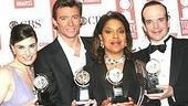 The four big acting winners of the night:Idina Menzel, Hugh Jackman, Phylicia Rashad and Jefferson Mays.