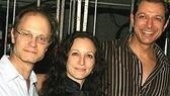 Spamalot's David Hyde Pierce and Bebe Neuwirth congratulate Jeff Goldblum backstage.