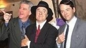 Dirty Rotten's smooth talker Gregory Jbara takes in the sights with waxen dynamic duo Nathan Lane and Matthew Broderick.