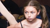 Billy Elliot Ballet Girls Open Call  - maddie and Jacqueline stretch in a holding room