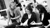 The leading ladies settle in for some scenework discussion. 