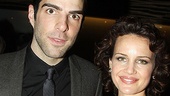 Zachary Quinto came to opening night of Desire Under the Elms to support his close pal Carla Gugino, and she returns the favor for his New York stage debut.