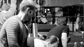Anything Goes in Rehearsal –  ensemble stretching