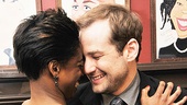 Chad and Montego Sardi’s caricatures – Chad Kimball – Montego Glover (hug)