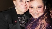 Recent Oscar nominee Jacki Weaver, who starred in the original Australian production of Priscilla as Shirley, congratulates Broadway’s new Shirley, Keala Settle. 