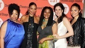 The lovely ladies of Vera Stark: Kimberly Hebert Gregory, Sanaa Lathan, playwright Lynn Nottage, Stephanie J. Block and Karen Olivo. 