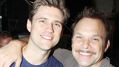 Aaron Tveit and Norbert Leo Butz are delighted to celebrate their first 100 Broadway performances. 