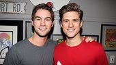 Gossip Girl star Chace Crawford is greeted by his TV cousin, also known as Catch Me If You Can leading man Aaron Tveit. 