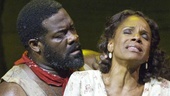 Phillip Boykin as Crown and Audra McDonald as Bess in Porgy and Bess.