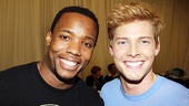Judas (Wallace Smith) and Jesus (Hunter Parrish) pal around after giving the audience a sneak peek of Godspell.