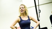 Ready? OK! Patti Murin, who plays peppy cheerleader Lysistrata Jones, is eager to start the day.