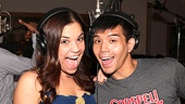 Lindsay Mendez and Telly Leung are all smiles as they work on the brand new Godspell cast recording.