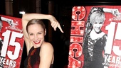 Charlotte d’Amboise (live and on a Chicago poster) is one of Broadway’s most beloved Roxie Harts.
